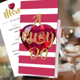40. Hochzeitstag - Ruby Do Celebration Menükarte