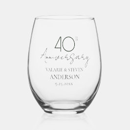 40. Hochzeitstag Weinglas Ohne Stiel