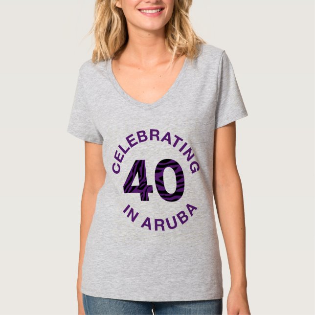 40 in Aruba T-Shirt (Vorderseite)