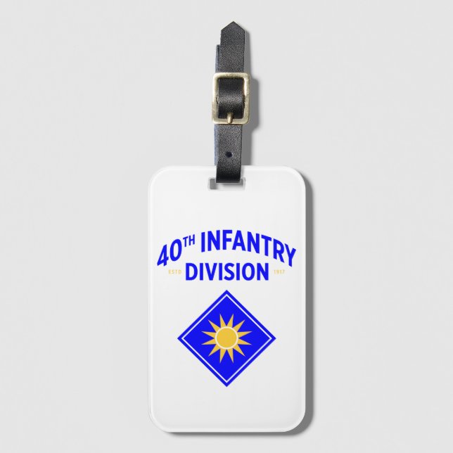 40. Infanterie-Division United Staaten Military Gepäckanhänger (Vorderseite Vertikal)