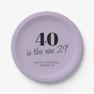 40 ist das neue 29 Lavendel 40. Geburtstagsfeier Pappteller