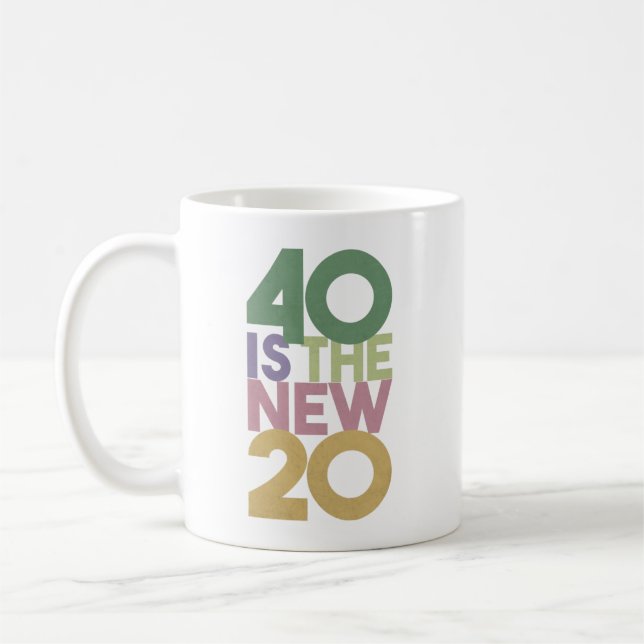 40 ist der "New 20 - 40 th Birthday Essential" Kaffeetasse (Links)