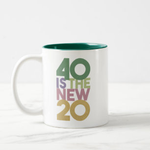 40 ist der "New 20 - 40 th Birthday Essential" Zweifarbige Tasse