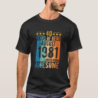 40 Jahre als Männer Frauen Vintager Geborener Augu T-Shirt
