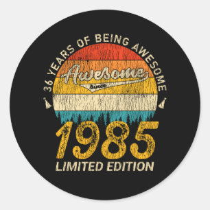 40 Jahre Alt 1985 Retro Awesome 40. Geburtstagsges Runder Aufkleber