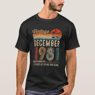 40 Jahre alt 40. Geburtstag Vintag Dezember 1981 T-Shirt