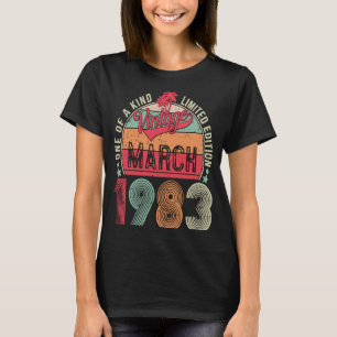 40 Jahre alt 40. Geburtstag Vintager Retro-März 19 T-Shirt