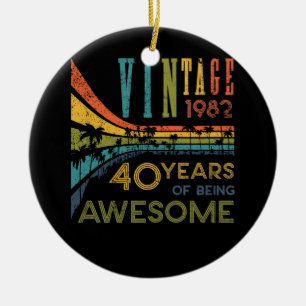 40 Jahre alt Geburtstag Vintag 1982 40. Geburtstag Keramik Ornament