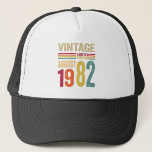 40 Jahre alt Geschenke Vintager August 1982 - 40.  Truckerkappe