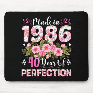 40 Jahre alt, hergestellt 1986, Blumen 40. Geburts Mousepad