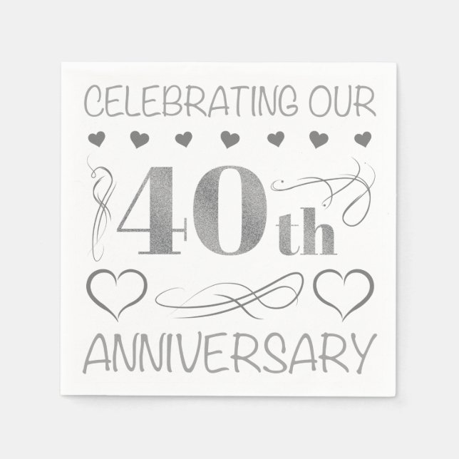 40 Jahre alt Serviette (Vorderseite)