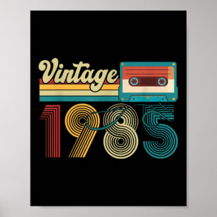 40 Jahre alt Vintage 1985 Cette Tape 40. Geburtsta Poster