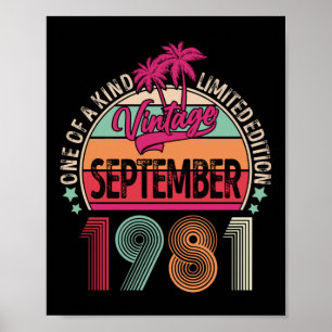 40 Jahre alt Vintage Sep 1981 40. Geburtstag Poster