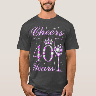 40 Jahre alte Frauen Lila Niedlich 40. Geburtstag T-Shirt