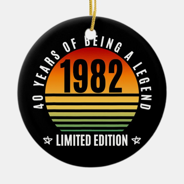 40 Jahre alte Geschenke Retro 1982 Limited Edition Keramik Ornament (Vorne)