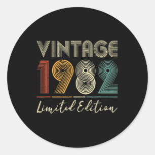40 Jahre alte Geschenke Vintage 1982 limitierte Au Runder Aufkleber