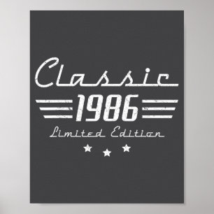 40 Jahre alte Männer Vintage Clic Auto 1986 40. Ge Poster