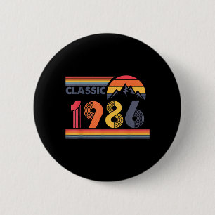40 Jahre alte Männer Vintage Oldtimer 1986 40. Button