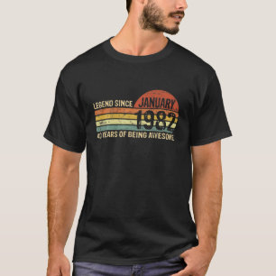 40 Jahre alte Retro Legend seit Januar 1982 40. T-Shirt