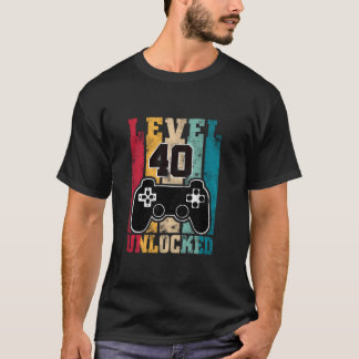 40 Jahre alter Feiertag Geschenke Gamer Stufe 40 u T-Shirt