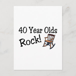 40 Jahre alter Rock (Schaukelstuhl) Postkarte