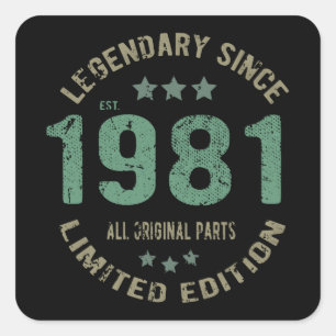 40 Jahre alter Tag Legende 40. Geburtstag Quadratischer Aufkleber