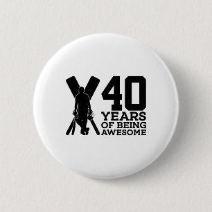 40 Jahre Awesome Cricket 40. Geburtstag Button