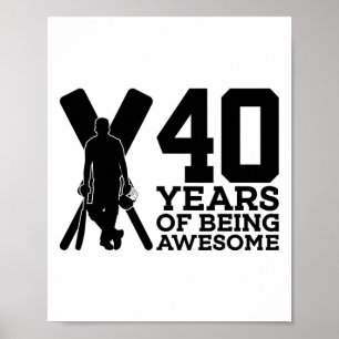 40 Jahre Awesome Cricket 40. Geburtstag Poster