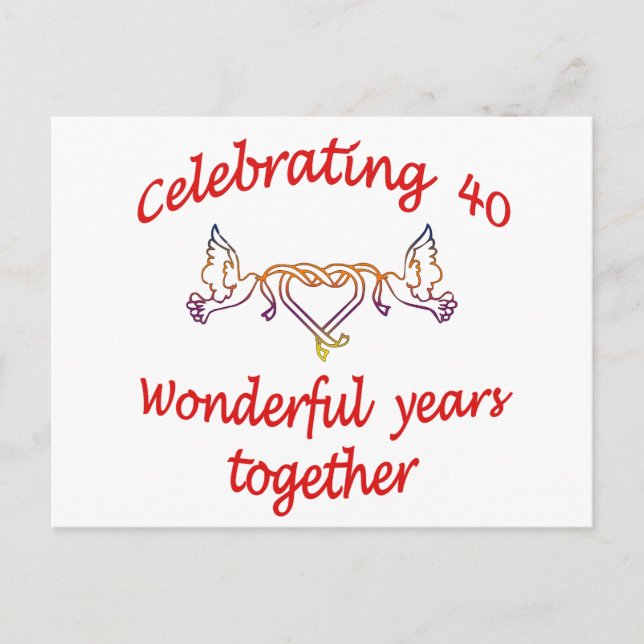 40 Jahre feiern Postkarte (Vorderseite)