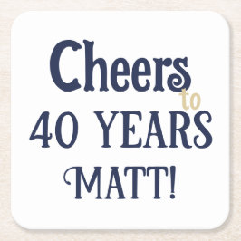 40 Jahre Geburtstag Blue und Gold Untersetzer
