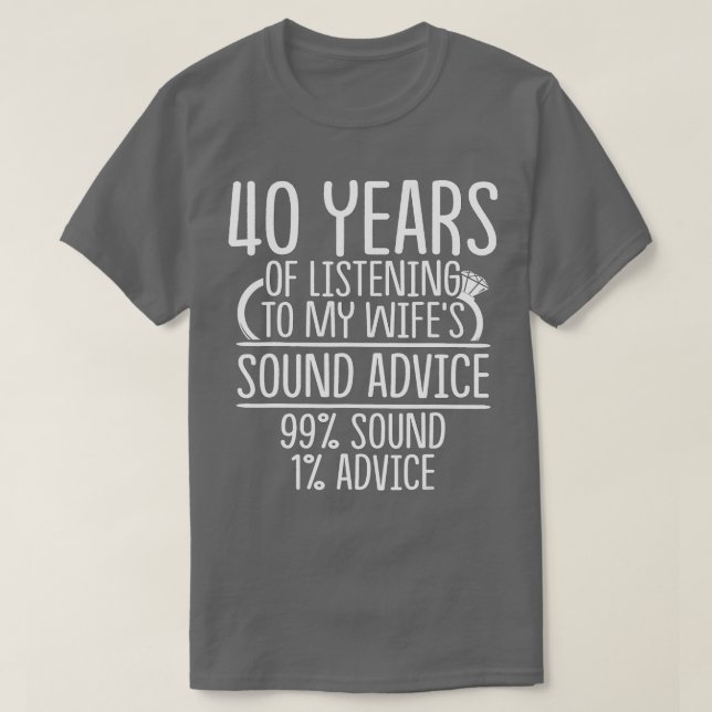 40 Jahre Hochzeit-Jubiläum-Geschenk Hört Husba T-Shirt (Design vorne)