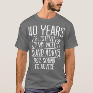 40 Jahre Hochzeit-Jubiläum-Geschenk Hört Husba T-Shirt