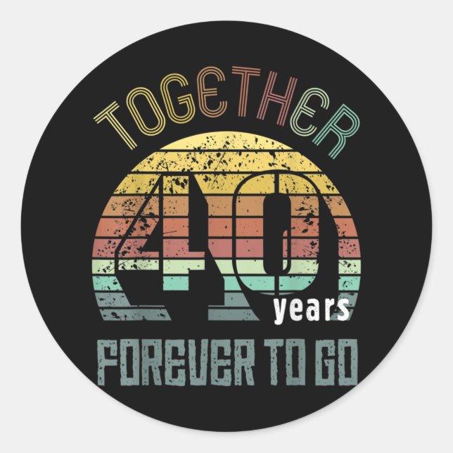 40 Jahre Hochzeitspenden für Paare Runder Aufkleber (Vorderseite)