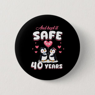 40 Jahre Hochzeitspenguin-Paare passend Button