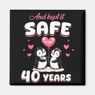 40 Jahre Hochzeitspenguin-Paare passend Magnet