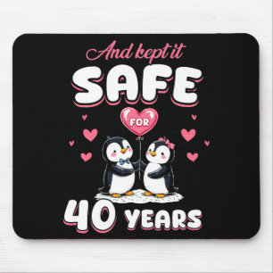 40 Jahre Hochzeitspenguin-Paare passend Mousepad