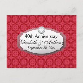 40 Jahre Hochzeitstag Ruby Red Z06 Ankündigungspostkarte