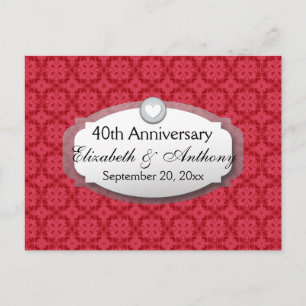 40 Jahre Hochzeitstag Ruby Red Z06 Ankündigungspostkarte