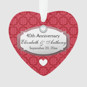 40 Jahre Hochzeitstag Ruby Red Z06 Ornament