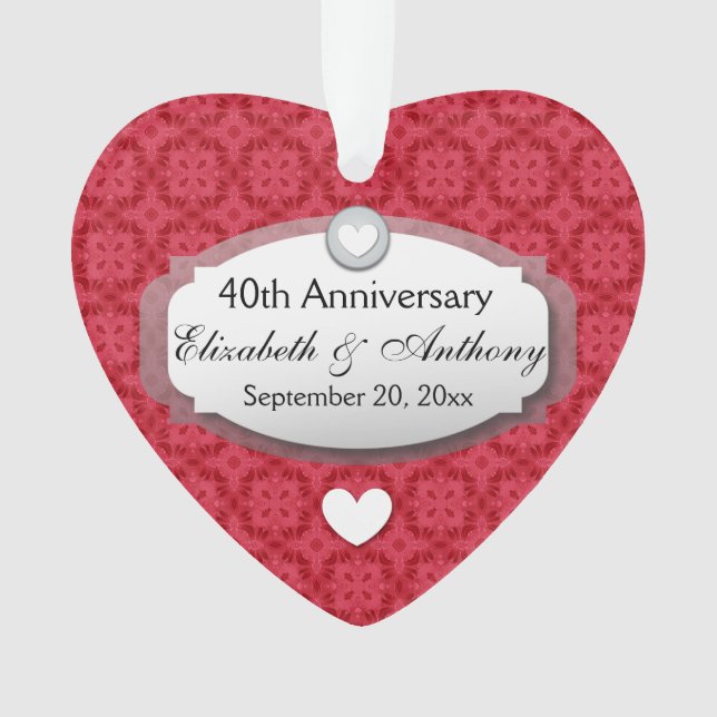40 Jahre Hochzeitstag Ruby Red Z06 Ornament (Vorderseite)