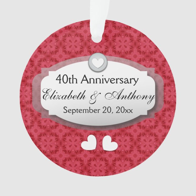 40 Jahre Hochzeitstag Ruby Red Z06 Ornament (Vorderseite)