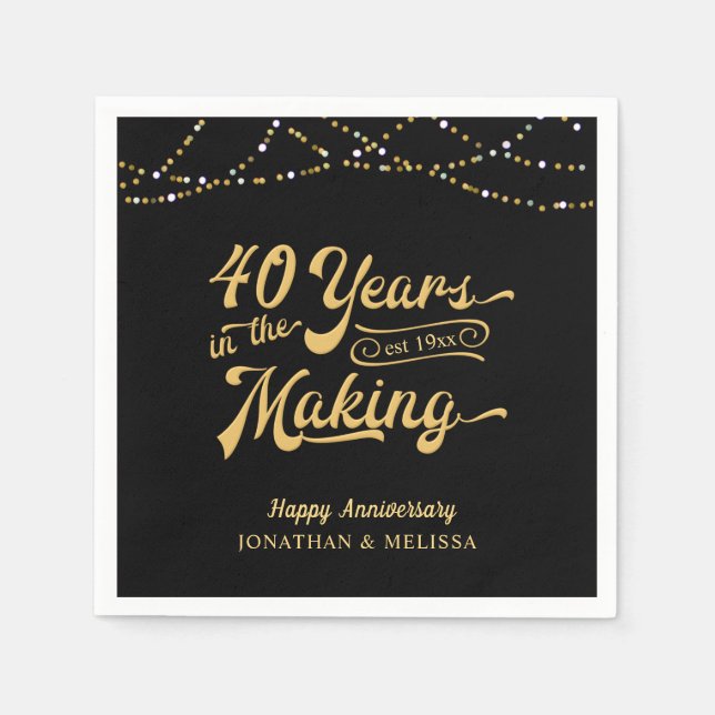 40 JAHRE IN DER MAKING 40 JAHRESLICHT SERVIETTE (Vorderseite)