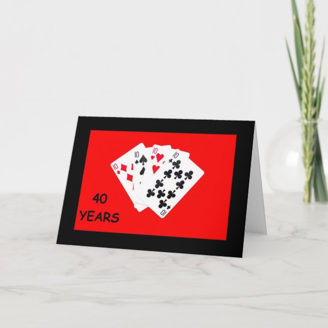 40 Jahre ist eine große Jubiläumskarte Karte (Vorderseite)