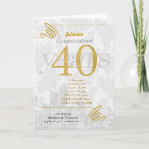40 Jahre Mitarbeiterjubiläum Business Elegance Karte