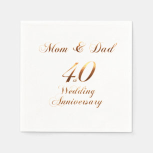 40 Jahre Parents Ruby Wedding Anniversary Serviette
