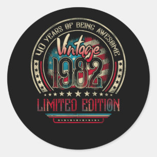 40 Jahre Phantastisch 40. Geburtstag Vintag 1982 U Runder Aufkleber