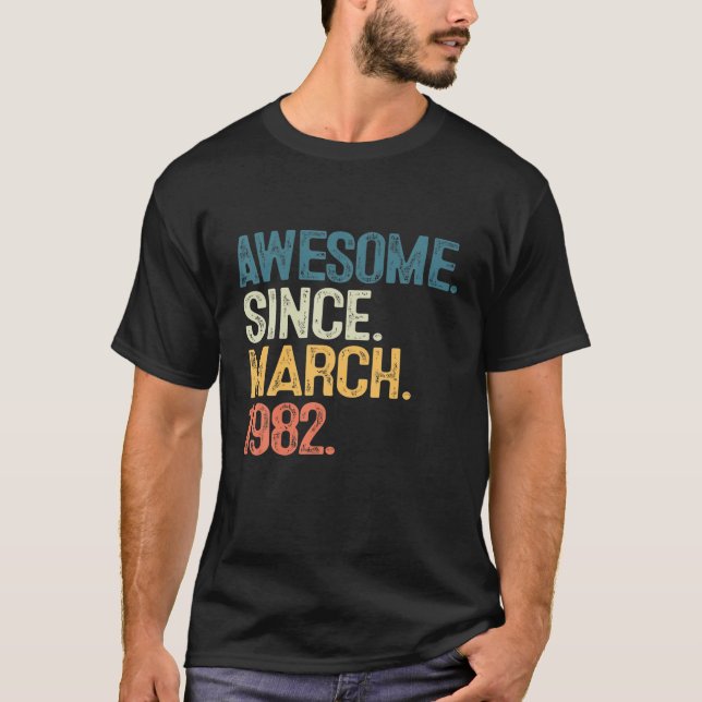 40 Jahre Phantastisch seit März 1982 40. Geburtsta T-Shirt (Vorderseite)