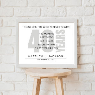 40 Jahre Ruhestand oder Geschenk zur Mitarbeiterbe Poster