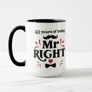 40 Jahre Tasse zum Jubiläum des rechten Ehemanns