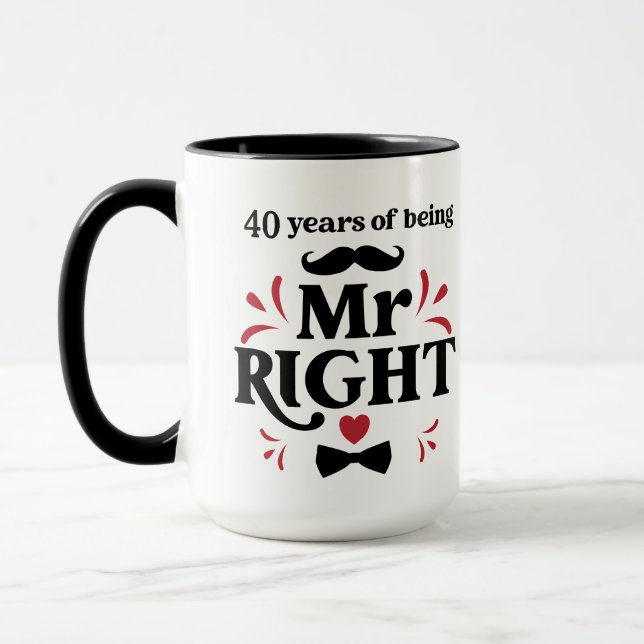 40 Jahre Tasse zum Jubiläum des rechten Ehemanns (Links)